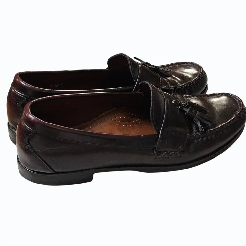Allen Edmonds Stowe Burgundy Leather Tassel Loafers Men’s 12 Narrow (B) READ